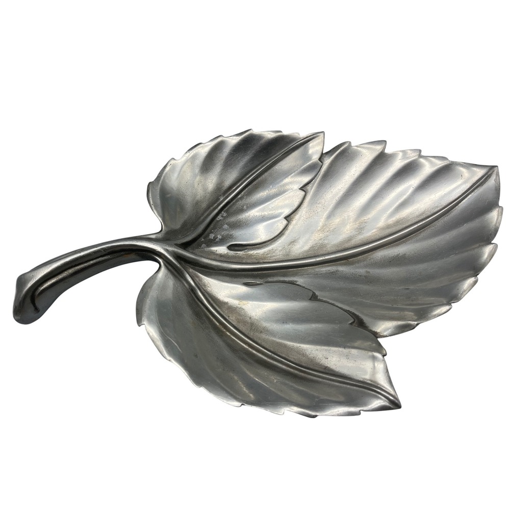 Vintage Royal Hickman Bruce Fox RH2 Signed Aluminum Leaf Decorative Bowl
